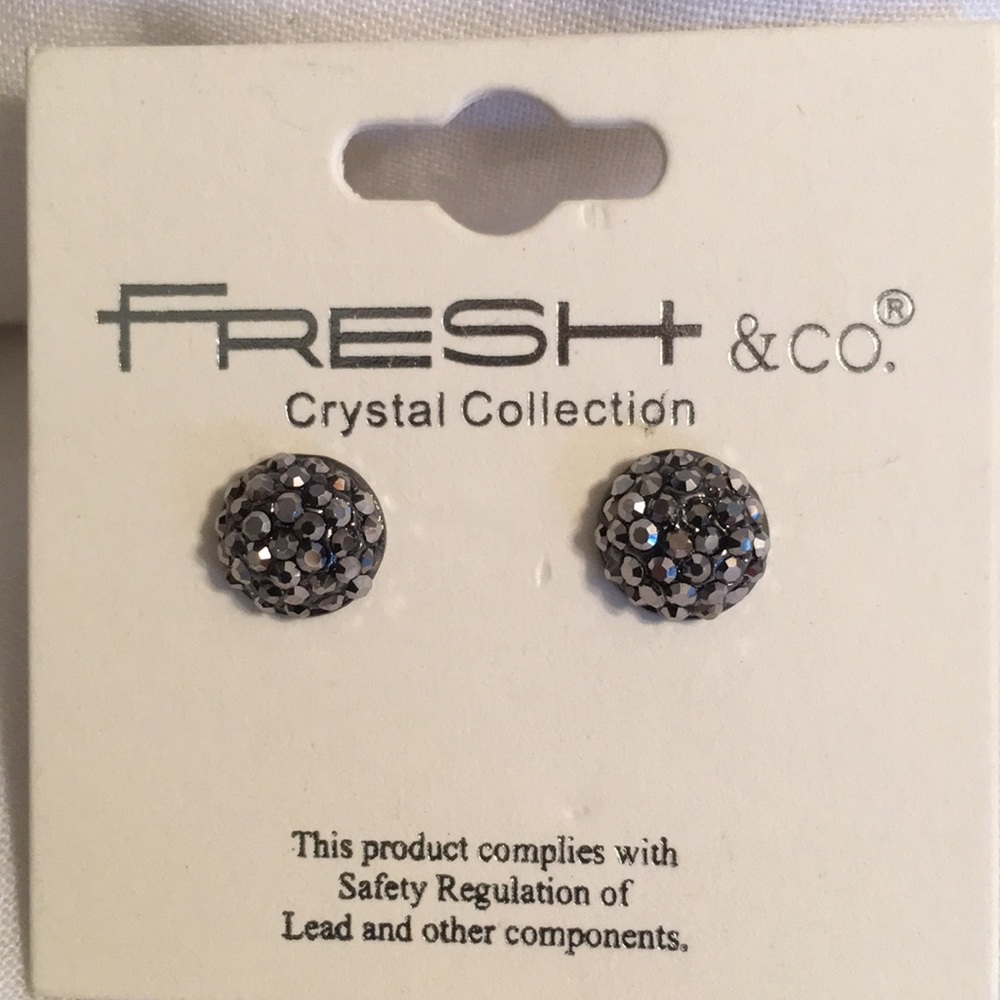 Small Domed Crystal Studs NWT